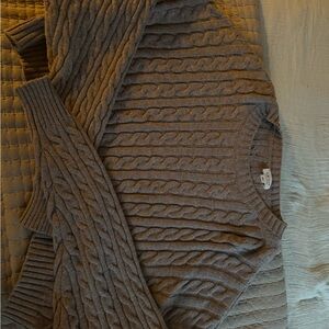 Le Lis Taupe Cable Knit Sweater